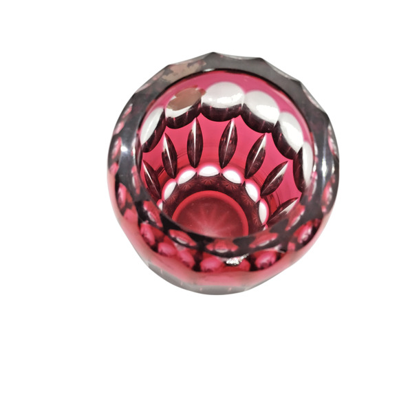 WARA Genuine Hand Cut Lead Glass Ruby VASE Nachtmann Bleikristall Germany - Picture 9 of 9